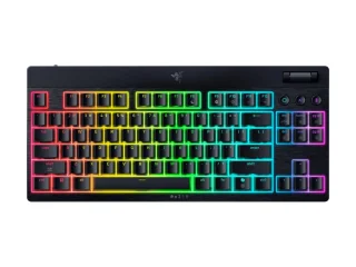 Razer BlackWidow V4 Low-Profile HyperSpeed - Gaming Wired, Wireless, Bluetooth Wireless Keyboard, Razer Orange Low-Profile Tactile Switches, RGB Backlit, Tenkeyless, Black Color