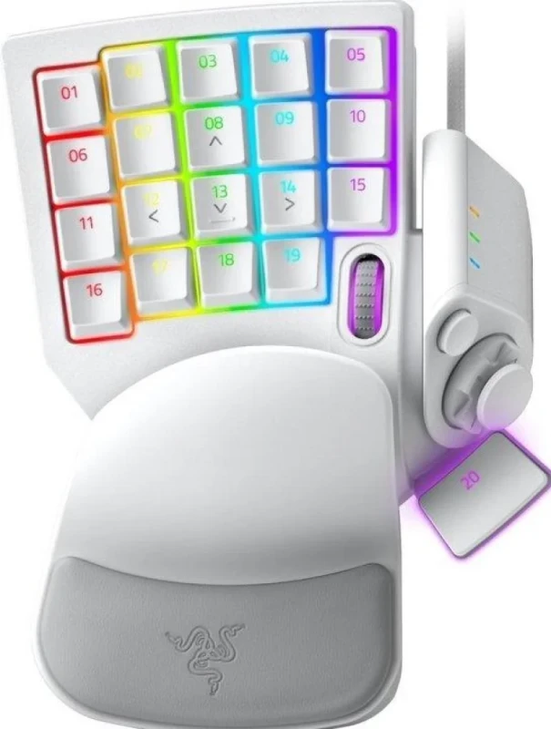 Razer Tartarus Pro - Ergonomic Wired Keyboard, Razer Red Optical Linear Switches, RGB Backlit, Tenkeyless, White / Gray Color - Featured Image