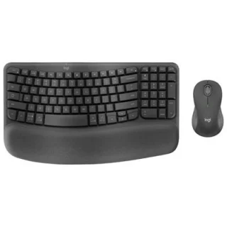 Logitech Wave Keys MK670 - Ergonomic Wired, Wireless, Bluetooth Wireless Keyboard, Black Color