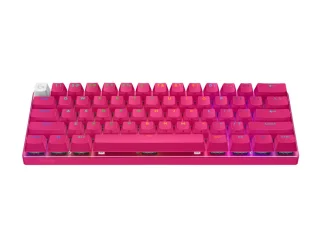 Logitech PRO X 60 - Mini Wired, Wireless, Bluetooth Wireless Keyboard, Logitech GX Red Linear Switches, RGB Backlit, Tenkeyless, Pink Color