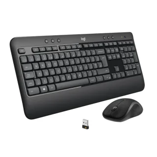 Logitech MK540 Advanced - Standard Wired, Wireless Keyboard, Black Color