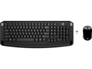 HP 300 - Standard Wired, Wireless Keyboard, Black Color