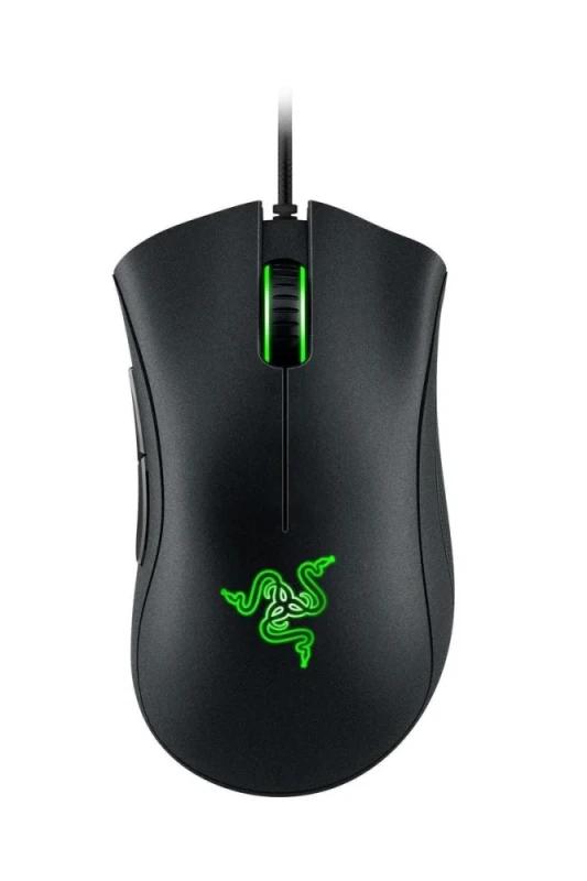 Razer DeathAdder Essential - Wired Optical Mouse, 6400 DPI, Black / Green color - Featured Image