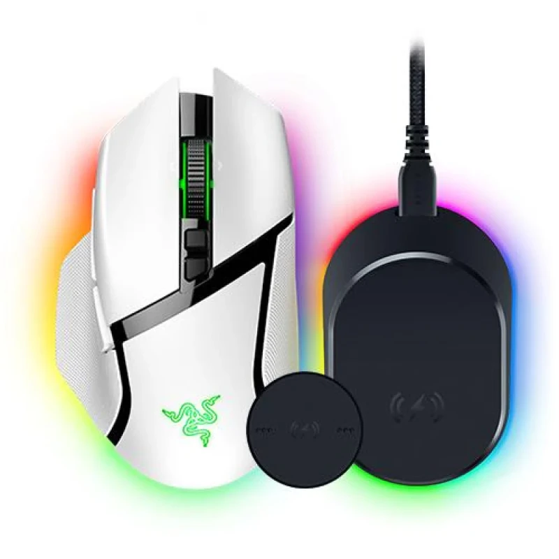 Razer Basilisk V3 Pro w/Dock Pro - Wired, Wireless, Bluetooth Wireless Optical Mouse, 30000 DPI, White color - Featured Image