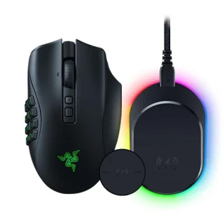 Razer Naga V2 Pro w/Dock Pro - Wired, Wireless, Bluetooth Wireless Optical Mouse, 30000 DPI, Black color