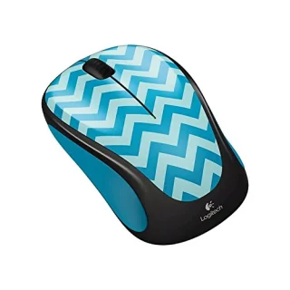 Logitech M325c Teal Zigzag - Wireless Optical Mouse, Blue / White color