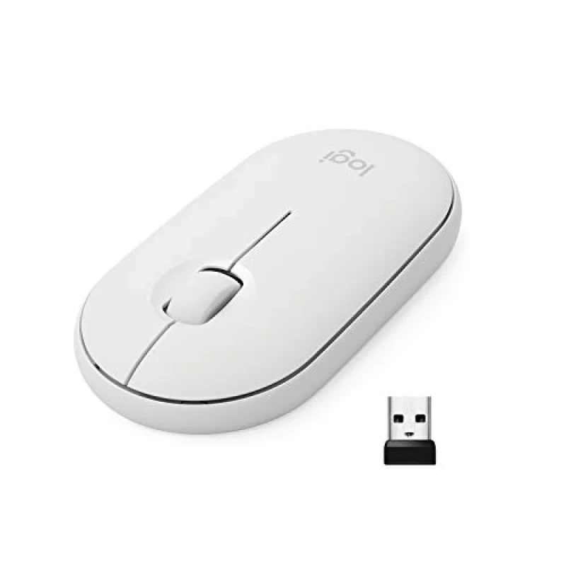 Logitech PEBBLE M350 - Wired, Wireless, Bluetooth Wireless Optical Mouse, 1000 DPI, White color - Featured Image
