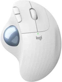 Logitech ERGO M575 - Wired, Wireless, Bluetooth Wireless Optical Mouse, 2000 DPI, White / Blue color