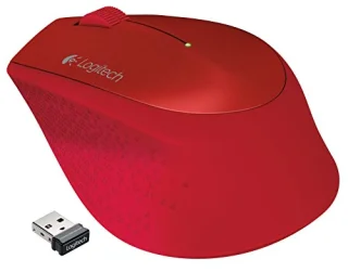 Logitech M320 - Wireless Optical Mouse, 1000 DPI, Red color