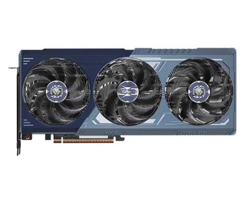 ASRock Radeon RX 9070 XT Monster Hunter Wilds Edition 16GB Blue 298 mm Graphics Card – AMD Radeon RX 9070 XT GPU, 16 GB GDDR6 256-bit Memory, Boost Clock up to ~2970 MHz, PCIe 5.0 x16, Triple-Fan Active Cooling, Polychrome SYNC RGB, 3x DisplayPort 2.1a & HDMI 2.1b, 2.9-Slot Design, Recommended 800 W PSU High-Performance GPU - Featured Image