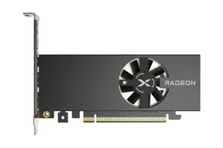 XFX Speedster SWFT 105 Radeon RX 6400 4GB Black 155 mm Graphics Card – AMD Radeon RX 6400 GPU with RDNA 2 Architecture, 4 GB GDDR6 64-bit Memory, PCIe 4.0 x4, Boost ~2321 MHz, Single-Fan Active Cooling, Low-Profile Single-Slot Design, 1x HDMI 2.1 & 1x DisplayPort 1.4, Efficient 53 W TDP, Compact 6.1″ Graphics Card