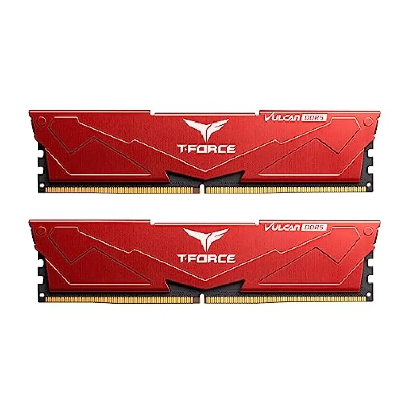 TEAMGROUP T-Force Vulcan 32 GB - 2 x 16GB, DDR5 288-pin DIMM, 6000MT/s, CL30, Red color - Featured Image