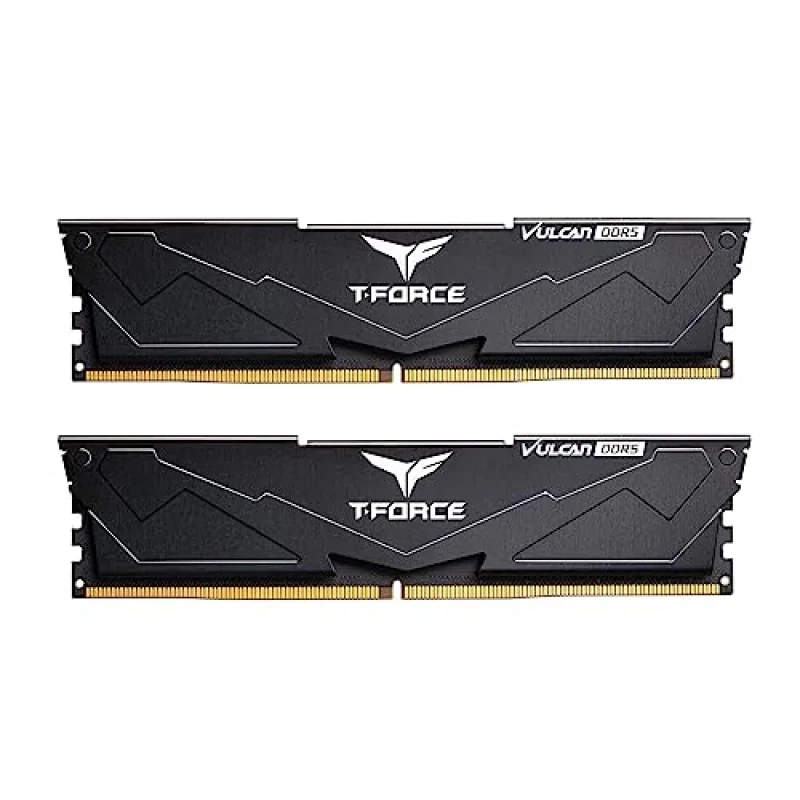 TEAMGROUP T-Force Vulcan 32 GB - 2 x 16GB, DDR5 288-pin DIMM, 6400MT/s, CL32, Black / Silver color - Featured Image