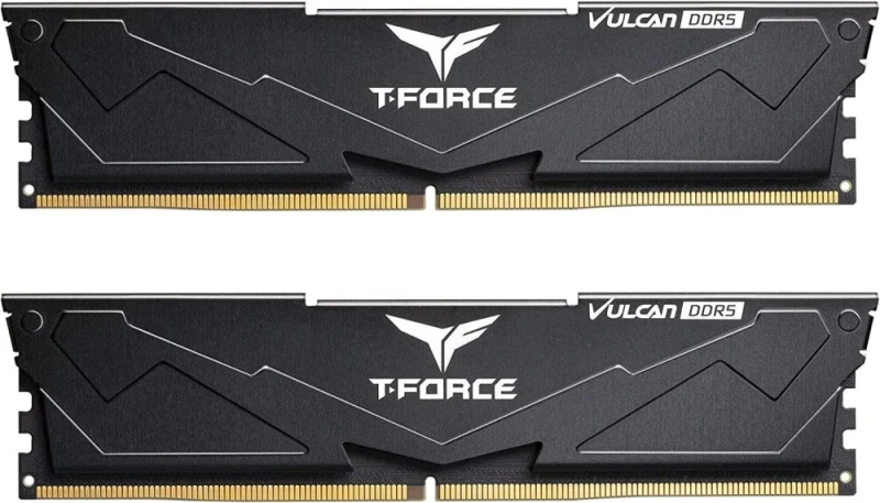 TEAMGROUP T-Force Vulcan 32 GB - 2 x 16GB, DDR5 288-pin DIMM, 6400MT/s, CL40, Black color - Featured Image