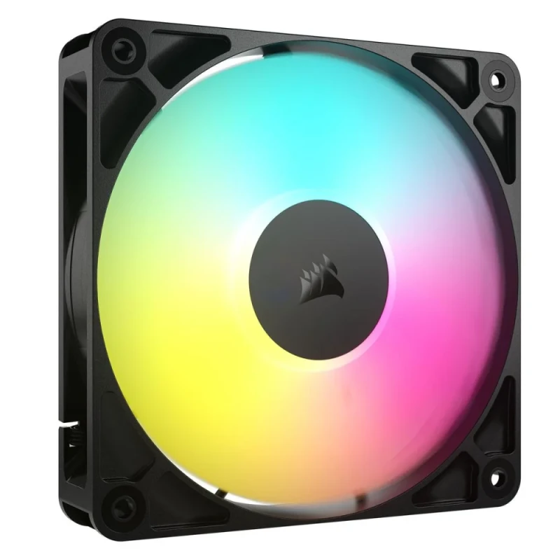 Corsair RS120 ARGB - 120mm PWM fan, 10 - 36 dB, 13.3 - 72.8 CFM Airflow, 420 - 2100 RPM, Black Color - Featured Image