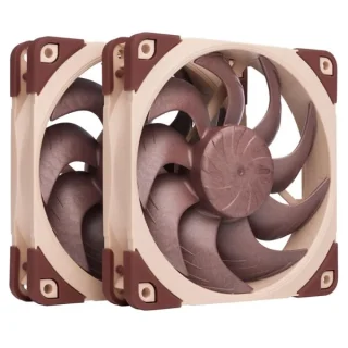 Noctua NF-A12x25 G2 PWM Sx2-PP 2-Pack - 120mm PWM fan, 18.1 - 22.5 dB, 51.32 - 63.15 CFM Airflow, 1500 - 1800 RPM, Brown Color