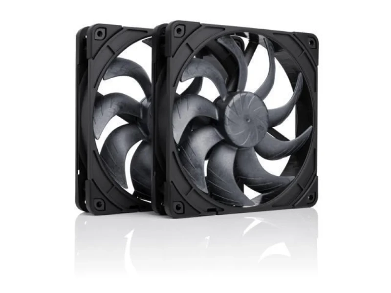 Noctua NF-A14x25 G2 PWM Sx2-PP chromax.black 2-Pack - 140mm PWM fan, 0 - 24.8 dB, 0 - 91.58 CFM Airflow, Black Color - Featured Image