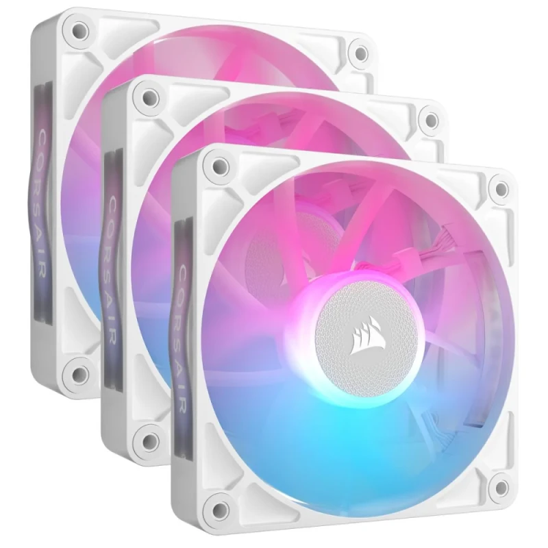Corsair iCUE LINK RX120 3-Pack - 120mm fan, 10 - 36 dB, 10.5 - 74.2 CFM Airflow, 2100 RPM, White Color - Featured Image