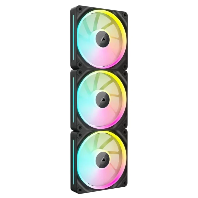 Corsair iCUE LINK LX120 RGB 3-Pack - 120mm PWM fan, 10 - 36 dB, 9.75 - 69.9 CFM Airflow, 400 - 2400 RPM, Black Color - Featured Image