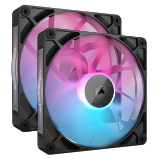 Corsair iCUE LINK RX140 2-Pack - 140mm fan, 10 - 36 dB, 18.1 - 95.7 CFM Airflow, 1700 RPM, Black / White Color