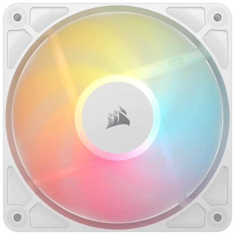 Corsair RS120-R 3-Pack - 120mm PWM fan, 10 - 34.6 dB, 13.33 - 65.82 CFM Airflow, 420 - 2100 RPM, White Color - Featured Image