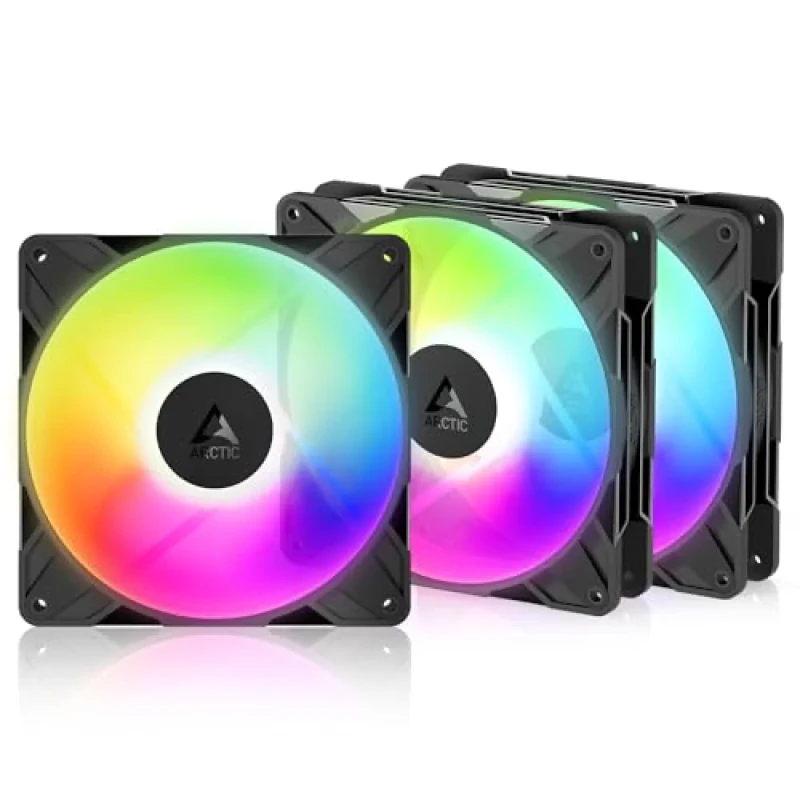 ARCTIC P14 Pro Reverse A-RGB 3-Pack - 140mm PWM fan, 98 CFM Airflow, 400 - 2650 RPM, Black Color - Featured Image