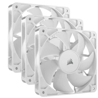 Corsair RS120 3-Pack - 120mm PWM fan, 10 - 36 dB, 13.3 - 72.8 CFM Airflow, 420 - 2100 RPM, White Color