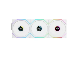 Lian Li UNI FAN TL LCD Wireless 3-Pack - 120mm PWM fan, 27 dB, 62 CFM Airflow, 350 - 1900 RPM, White Color