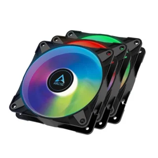 ARCTIC P12 PST A-RGB 0dB 3-Pack - 120mm PWM fan, 48.8 CFM Airflow, Black Color