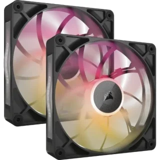 Corsair iCUE LINK RX140 MAX RGB Starter Kit 2-Pack - 140mm PWM fan, 10 - 31 dB, 27.2 - 102.9 CFM Airflow, 300 - 1600 RPM, Black Color