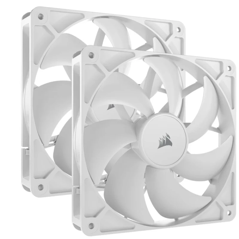 Corsair RS140 2-Pack - 140mm PWM fan, 10 - 36 dB, 14.6 - 95.5 CFM Airflow, 330 - 1700 RPM, White Color - Featured Image