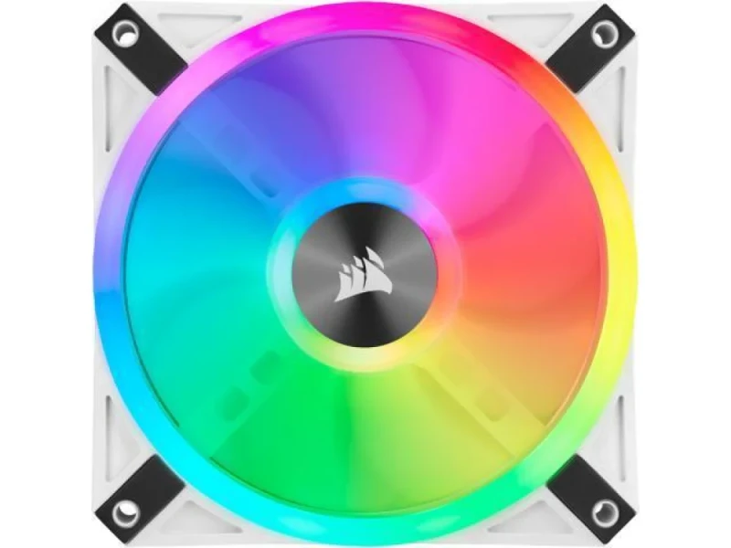 Corsair iCUE QL120 - 120mm PWM fan, 26 dB, 41.8 CFM Airflow, 525 - 1500 RPM, White / Black Color - Featured Image