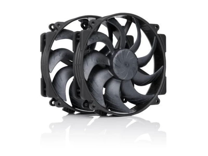 Noctua NF-A14x25r G2 PWM Sx2-PP chromax.black 2-Pack - 140mm PWM fan, 0 - 24.8 dB, 0 - 91.58 CFM Airflow, Black Color - Featured Image