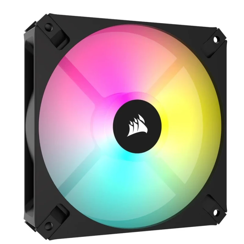Corsair iCUE AR120 Digital RGB - 120mm PWM fan, 10 - 27.3 dB, 10.7 - 59 CFM Airflow, 400 - 1850 RPM, Black Color - Featured Image