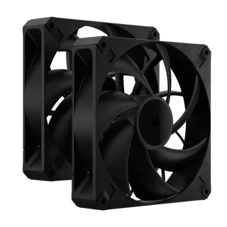 Corsair RS140 MAX 2-Pack - 140mm PWM fan, 31 dB, 27.5 - 104 CFM Airflow, 1600 RPM, Black Color