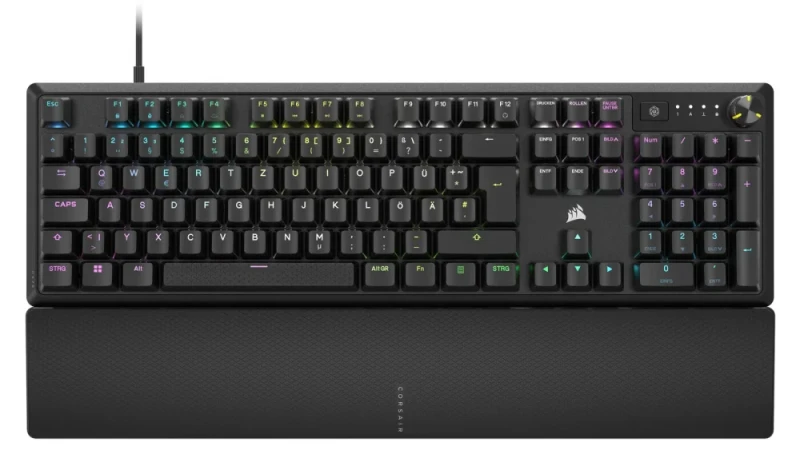 Corsair K70 CORE w/Palmrest - Gaming Wired Keyboard, Corsair MLX Red Linear Switches, RGB Backlit, Black Color - Featured Image