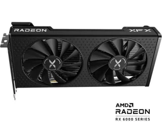 XFX Speedster SWFT 210 Radeon RX 6600 8GB Graphics Card – AMD RDNA 2 GPU, 1792 Stream Processors, 8GB GDDR6 128-bit Memory, PCIe 4.0 x8, Dual Fan Cooling, HDMI 2.1 + 3x DisplayPort, Dual-Slot, 241 mm Length, Black