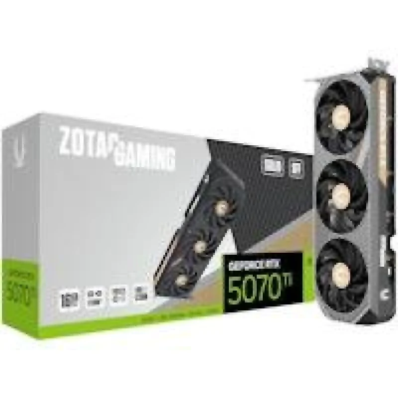 ZOTAC GAMING GeForce RTX 5070 Ti SOLID SFF 16GB Graphics Card – NVIDIA Blackwell RTX 5070 Ti GPU, 8960 CUDA Cores, 16GB GDDR7 256-bit Memory, PCIe 5.0 x16, IceStorm 2.0 Triple Fan Cooling, 3x DisplayPort 2.1b + HDMI 2.1b, 304 mm Length, Compact SFF Black/Gold - Featured Image