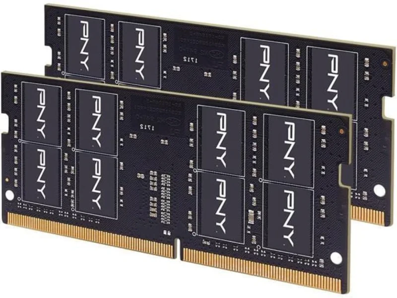 PNY MN64GK2D43200-TB 64 GB - 2 x 32GB, DDR4 260-pin SODIMM, 3200MT/s, CL22, Black color - Featured Image