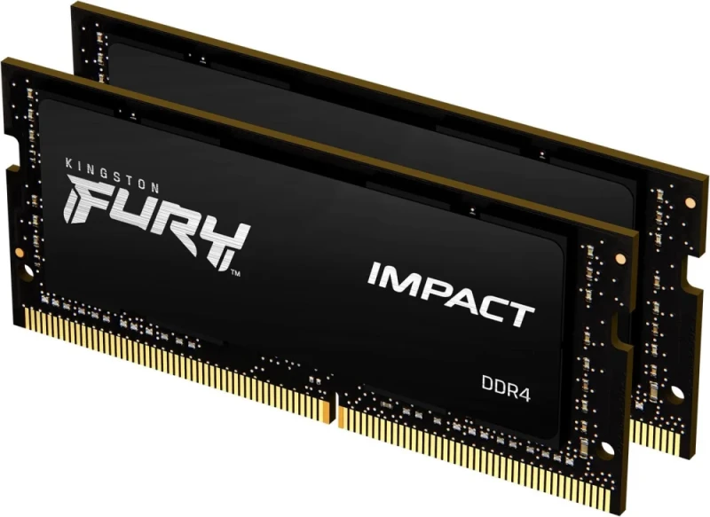 Kingston FURY Impact 32 GB - 2 x 16GB, DDR4 260-pin SODIMM, 3200MT/s, CL20, Black color - Featured Image