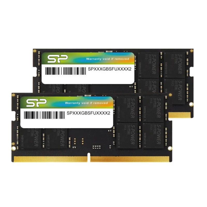 Silicon Power SP032GBSVU560F22 32 GB - 2 x 16GB, DDR5 262-pin SODIMM, 5600MT/s, CL46, Black color - Featured Image