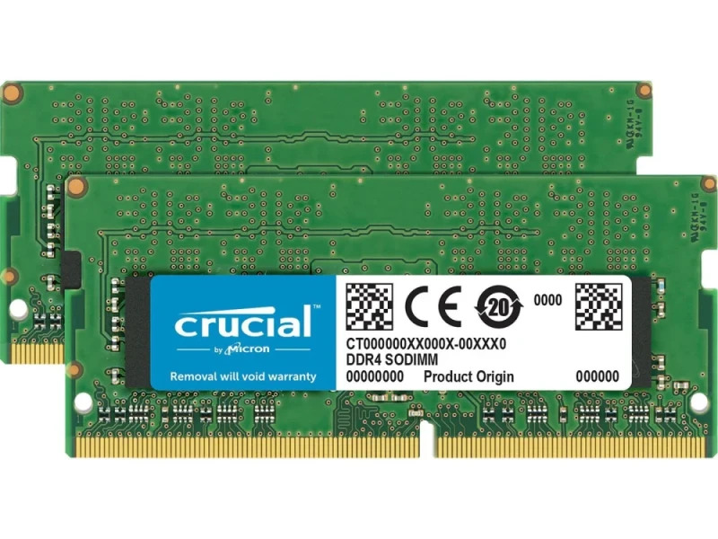 Crucial CT2K16G4SFD8266 32 GB - 2 x 16GB, DDR4 260-pin SODIMM, 2666MT/s, CL19, Green / Black color - Featured Image