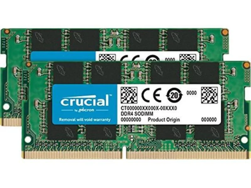 Crucial CT2K32G4SFD8266 64 GB - 2 x 32GB, DDR4 260-pin SODIMM, 2666MT/s, CL19, Green / Black color - Featured Image