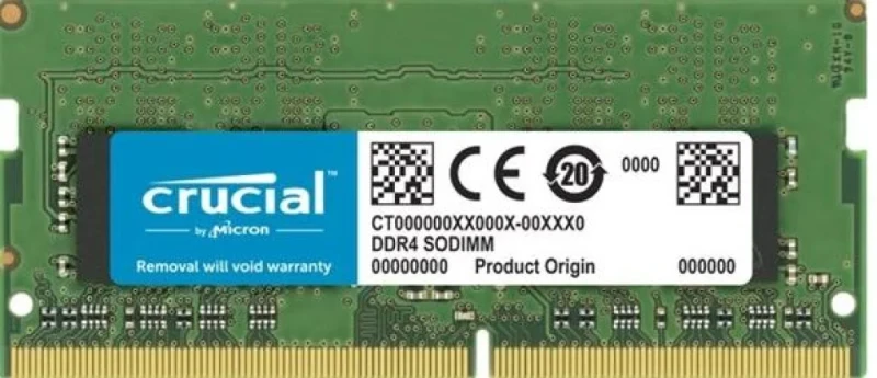 Crucial CT32G4SFD8266 32 GB - 1 x 32GB, DDR4 260-pin SODIMM, 2666MT/s, CL19, Green / Black color - Featured Image