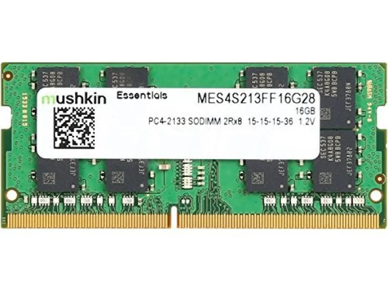 Mushkin Essentials 4 GB - 1 x 4GB, DDR4 260-pin SODIMM, 2133MT/s, CL15, Black / Green color - Featured Image