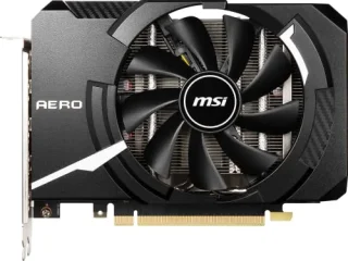 MSI AERO ITX OC GeForce RTX 3050 8 GB GDDR6 Graphics Card – NVIDIA Ampere RTX 3050 GPU with 2560 CUDA Cores, 128-bit 14 Gbps Memory, PCIe 4.0 x8, Single-Fan Active Cooling, Compact 172 mm ITX Form Factor, HDMI 2.1 & 3x DisplayPort 1.4a Outputs, Black Small-Form-Factor Gaming GPU