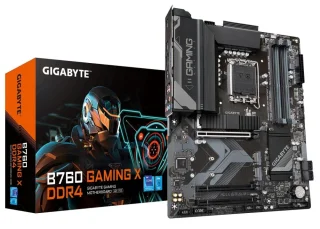 Gigabyte B760 GAMING X DDR4 ATX Motherboard – Intel B760 Chipset, LGA1700 Socket Support for 12th/13th/14th Gen Core CPUs, 4x DDR4 DIMM (up to 5333 MHz OC), 3x PCIe 4.0 M.2, 2.5 GbE LAN, USB 3.2 Gen2 & USB 3.2 Gen1 Ports, HDMI & DisplayPort, 7.1-ch Audio, Durable Gaming PCB