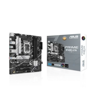ASUS PRIME B760M-A D4-CSM Micro-ATX Motherboard – Intel B760 Chipset, LGA1700 for 12th/13th/14th Gen Intel Core/Pentium/Celeron CPUs, 4x DDR4 DIMM (Up to DDR4-5333 OC), Dual PCIe 4.0 M.2 & SATA 6 Gb/s Storage, Realtek 2.5 Gb Ethernet, Dual HDMI & DisplayPort, USB 3.2 Gen2 / Gen1 Type-C & USB Ports, Aura Sync RGB