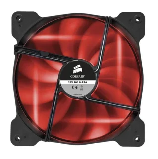 Corsair SP140 - Size140 mm, Airflow49.49 CFM Side Panel, Noise Level29.3 dB External Volume, Black / Red Color - 140mm fan, 29.3 dB, 49.49 CFM Airflow, 1440 RPM, Black / Red Color