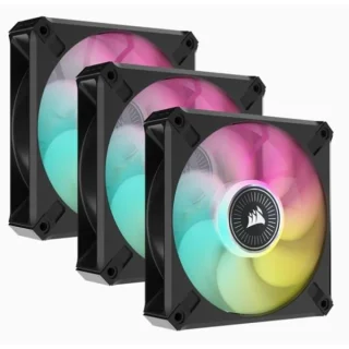 Corsair iCUE ML RGB ELITE Premium 3-Pack - 120mm PWM fan, 10 - 30.4 dB, 14.86 - 58.1 CFM Airflow, 450 - 2000 RPM, Black Color
